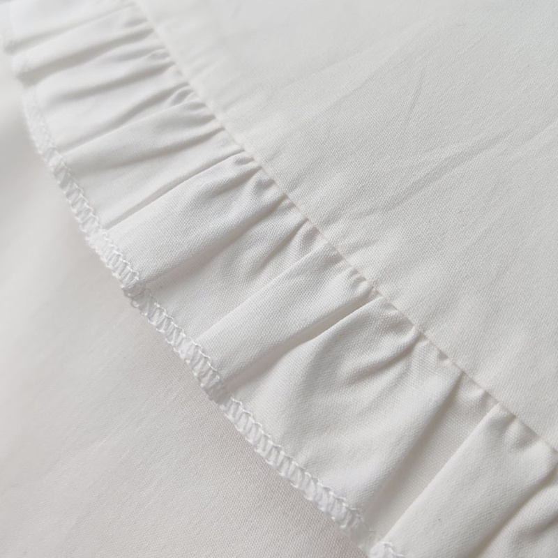 Cổ Áo Rời Cổ Tròn Màu Trắng Phối Bèo Thời Trang Mùa Thu Cho Nữ