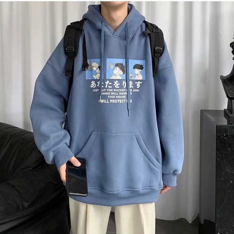 Áo Hoodie Dáng Rộng Có In Hình Phong Cách Thời Trang Hong Kong Dành Cho Nam | BigBuy360 - bigbuy360.vn