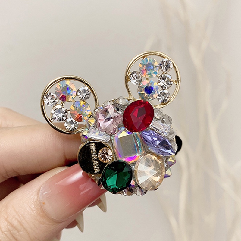 Dây Thun Cột Tóc Bằng Cao Su Co Giãn Đính Đá Pha Lê Hình Chuột Mickey Hoạt Hình Thời Trang Mùa Hè Dành Cho Nữ 2021