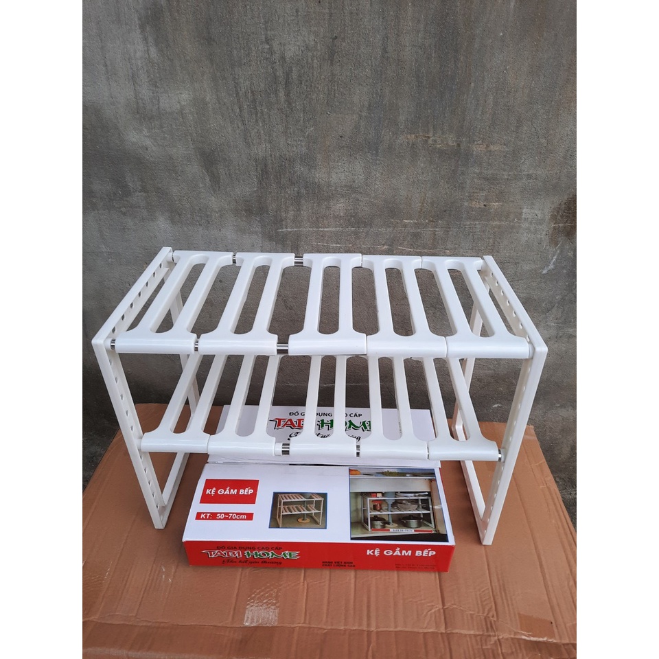 Kệ Gầm Bếp Kệ Để Đồ Nhà Bếp, Để Đồ Gầm Trạn 2 Tầng Đa Năng Giá để xoong nồi và đồ dùng phòng bếp Tiện Lợi Chắc Chắn