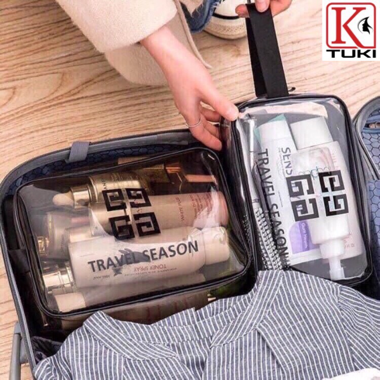 Bộ 3 túi đựng mỹ phẩm trong suốt chống nước
