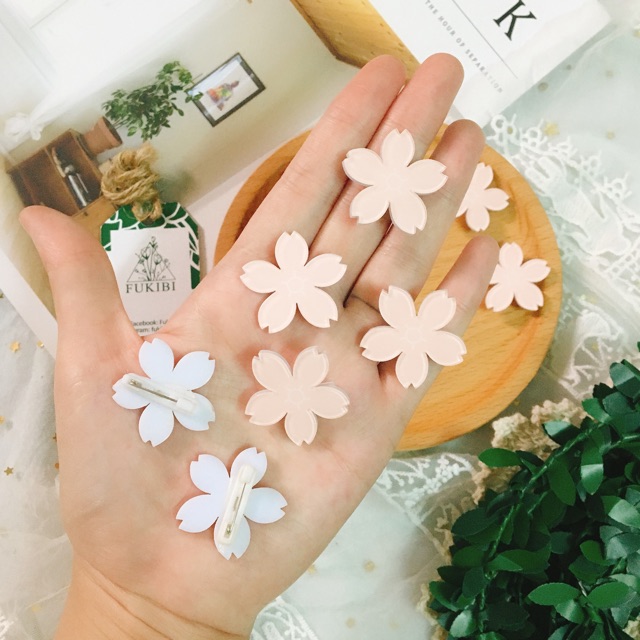 CỘT TÓC, KẸP TÓC, GHIM CÀI ÁO HÌNH HOA ANH ĐÀO ẢNH THẬT