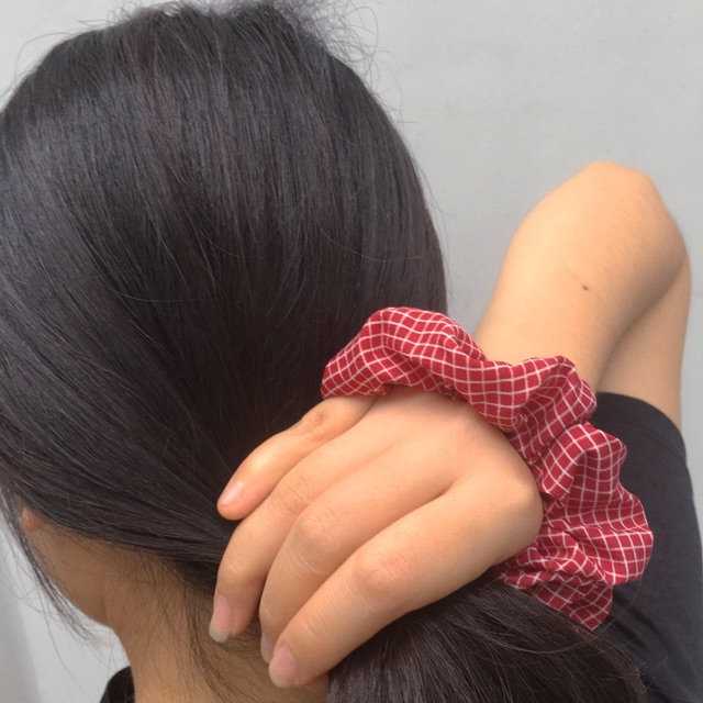 [Nhiều màu] SCRUNCHIES KẺ NHỎ phong cách Vintage xinh xắn - Chun tóc +Vòng đeo tay siêu cute  - Quà tặng bạn gái ý nghĩa