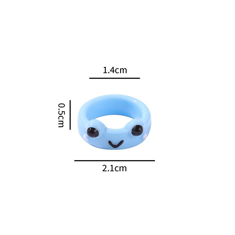 Nhẫn ngón tay đất sét Polymer resin hình ếch hoạt hình/trái cây/động vật nhiều loại màu kẹo thời trang cho nữ