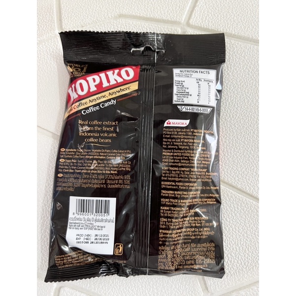 Nhập khẩu Indonesia] Kẹo hương cà phê Kopiko bịch 150g