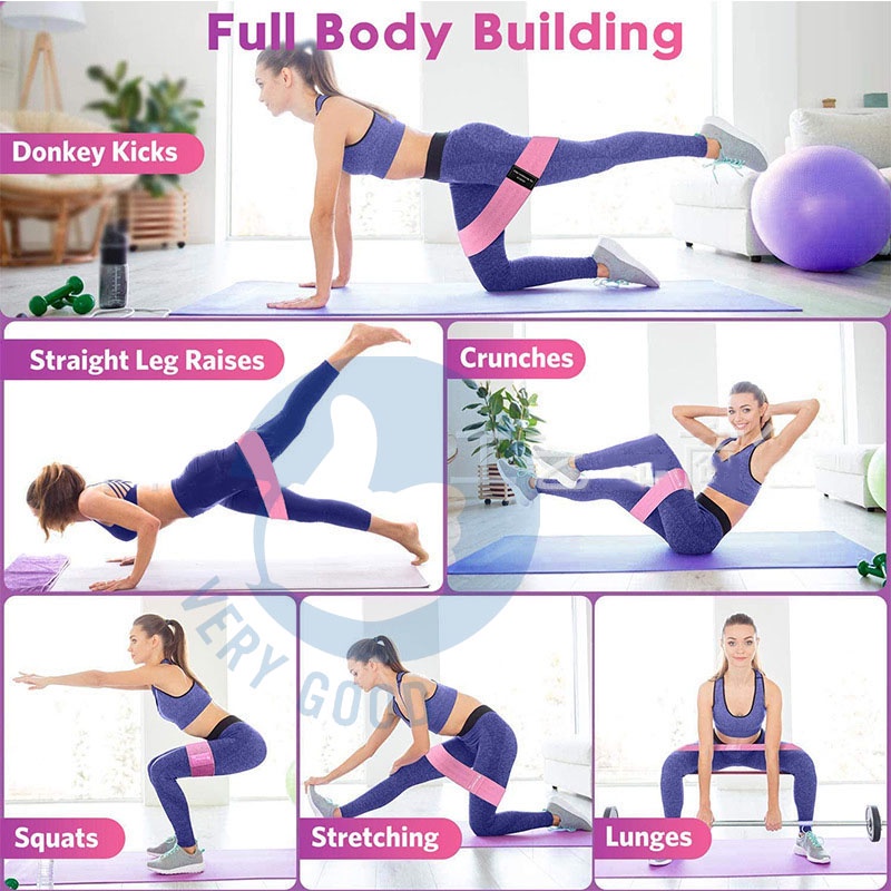 Dây kháng lực bản rộng tập chân mông, dây Band, phụ kiện tập gym, đồ dùng thể thao tại nhà, vòng cao su đàn hồi sti