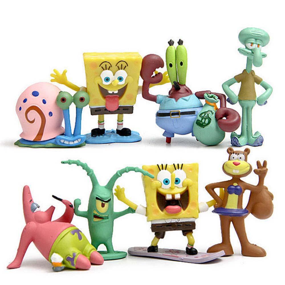 Bộ 8 Mô Hình Nhân Vật Hoạt Hình Patrick Star Sponge Trang Trí Bàn Làm Việc