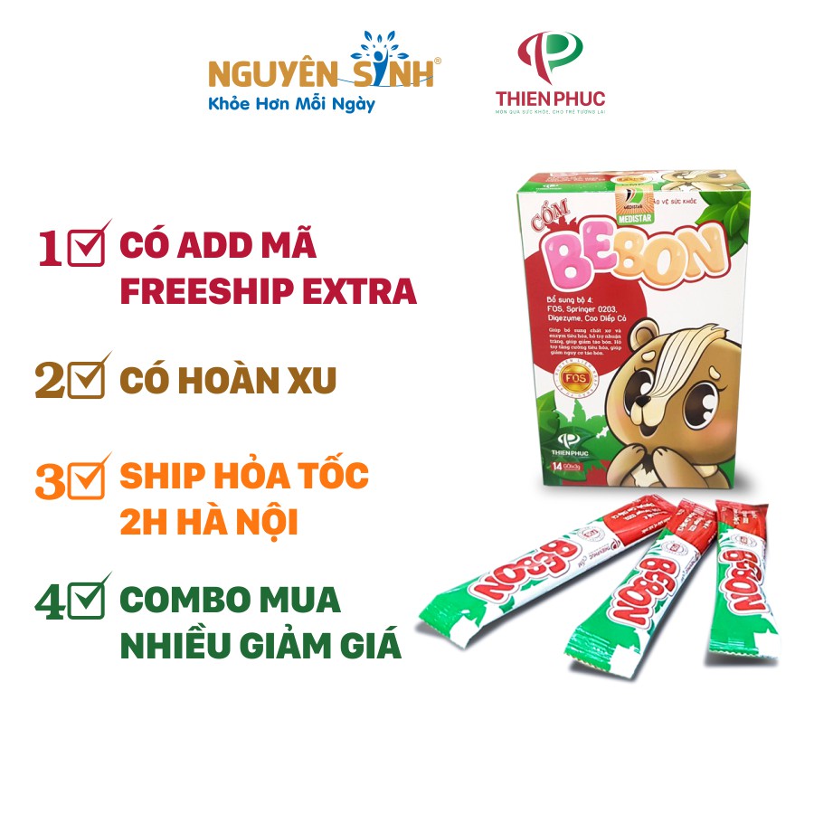 Cốm Bebon Giảm Táo Bón, Nhuận tràng, bổ xung chất xơ, tăng cường tiêu hóa.