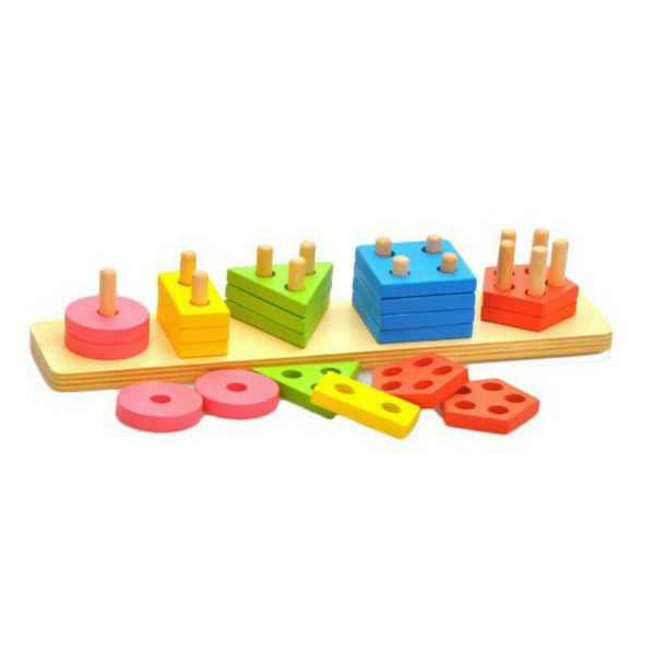 Thả hình 3D Montessori 4 tầng - Đồ chơi thông minh cho bé