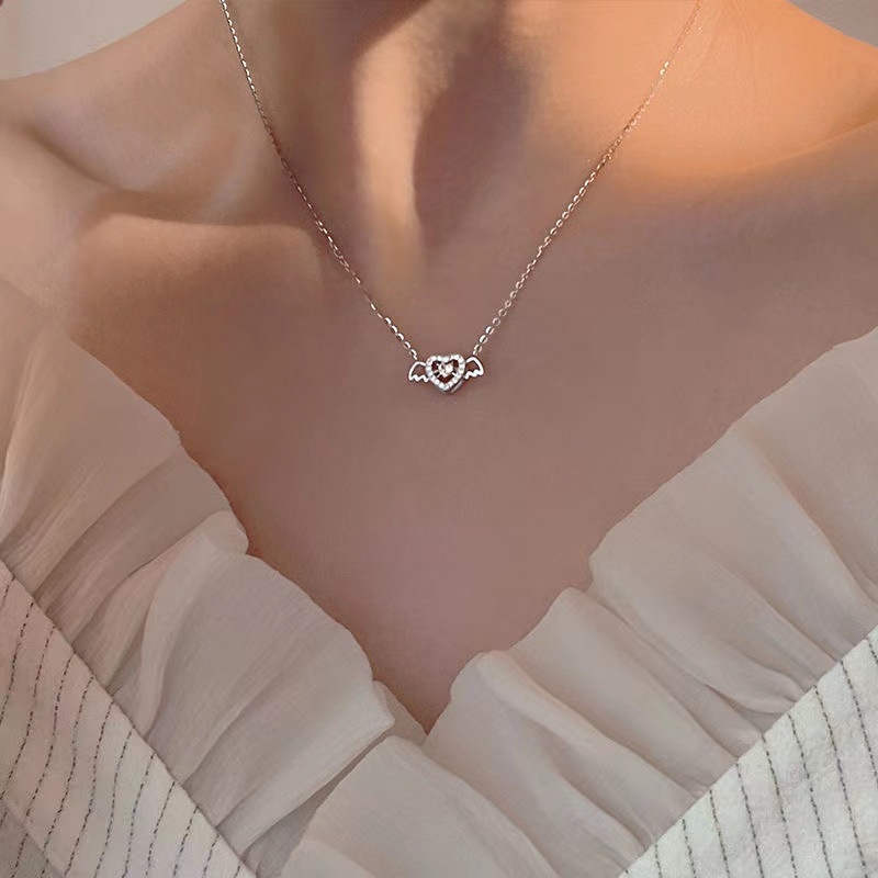 vòng cổ nữ trái tim thần Cupid đính đá cực xinh