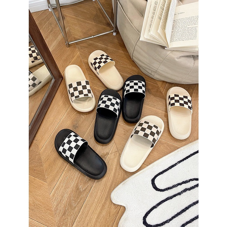 Dép bánh mì nữ cute GIAYHIPP đế dày quai caro thời trang chất đẹp mẫu Hot kiểu hàn quốc cực dễ thương.