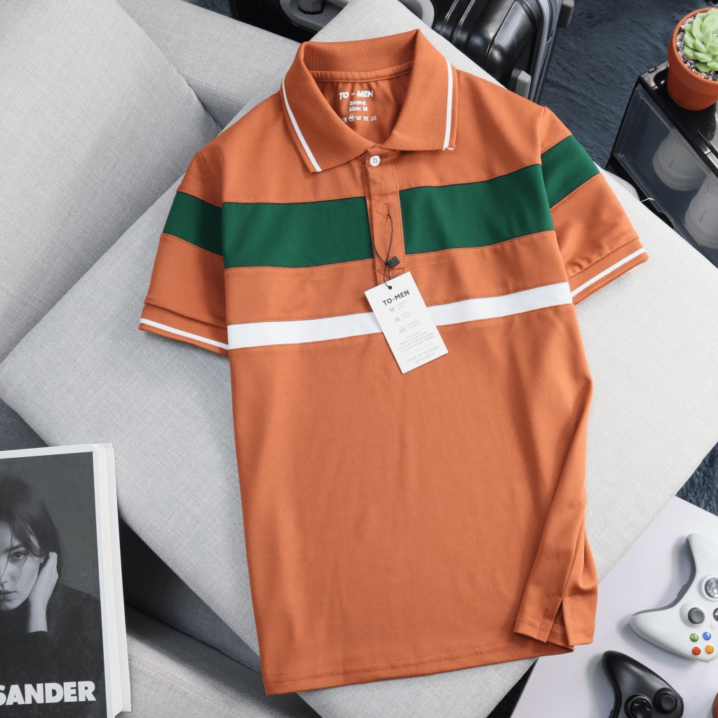 Áo Thun Nam Polo Cổ Trụ Phối Sọc Ngang Chất Cotton Mát Co Giãn Tốt Phong Cách Lịch Lãm Siêu Hot NEW UNISEX