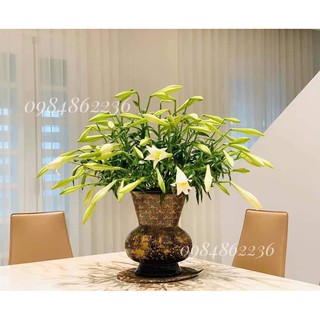 Bình hoa dáng tỏi loe Nghệ Nhân khắc thủ công Bát Tràng - Lọ cắm hoa Bát Tràng