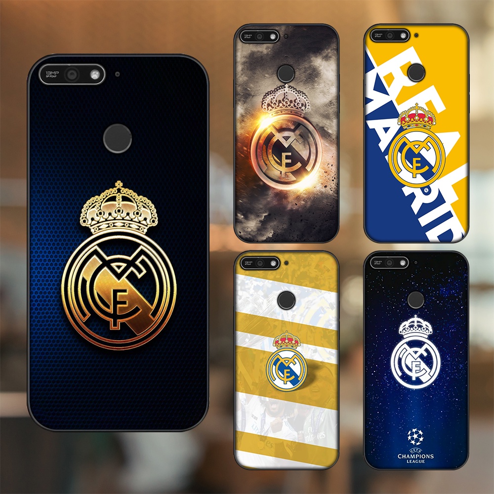 Ốp lưng Huawei Y6 Prime viền đen in hình Real Madrid
