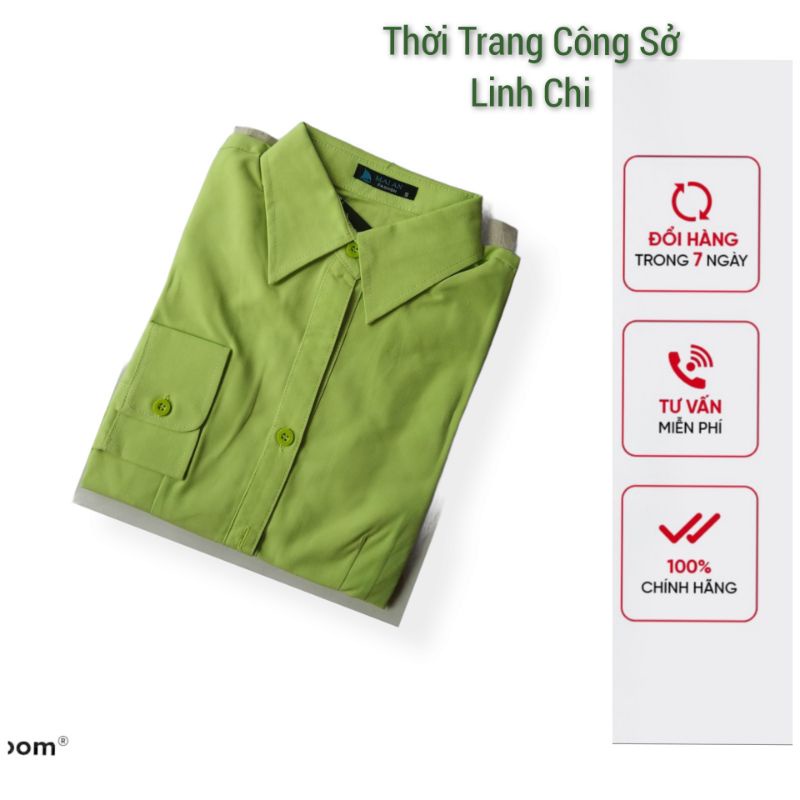 ÁO SƠ MI NỮ FORM NHỎ CÔNG SỞ MÀU BƠ TAY DÀI CAO CẤP VẢI KATE Ý BAO ĐẸP - Hàng mới về