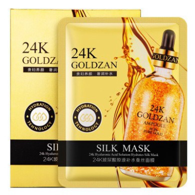 Mặt Nạ Cấp ẩm Se khít lỗ chân lông 24K GOLDZAN SILK MASK POYALI Trẻ Hóa Làn Da Căng Mịn Sáng Trắng