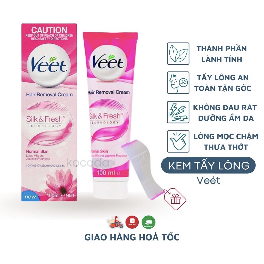 Kem tẩy lông veet 100ml - Tẩy lông tay, tẩy lông chân, tẩy lông nách hiệu quả - Thành phần tự nhiên cho da nhạy cảm