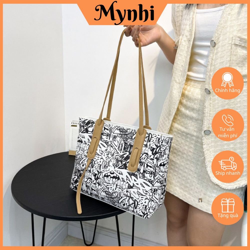 Túi xách nữ túi tote chất da cao cấp in họa tiết dễ thương SMN266