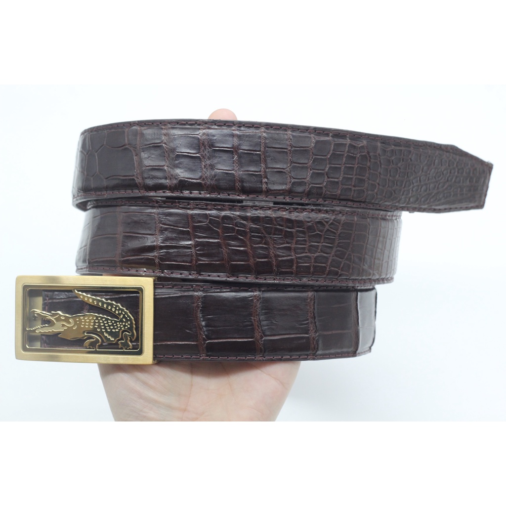 Dây Nịt Da Cá Sấu, Dây Thắt Lưng Nam Da Cá Sấu Thật Vân Bụng Sang Trọng Bản 3.4cm , Sản Phẩm Kèm Mặt Khóa BH 12 Tháng