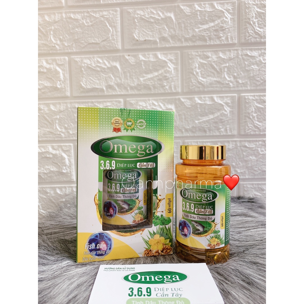 Viên uống OMEGA 369 Diệp Lục,Cần Tây,Tinh dầu thông đỏ giúp cả thiện thị lực ( lọ 100 viên )