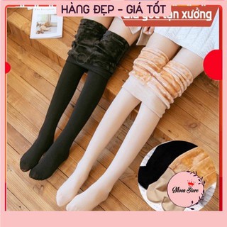 Quần tất nữ lót lông dày màu da/ đen siêu ấm cả bàn QT03
