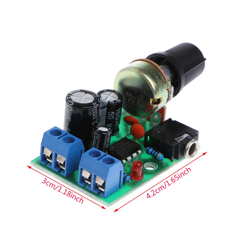 LM386 Mini Audio Power Amplifier Board DC 3V~12V 5V Module Adjustable Volume