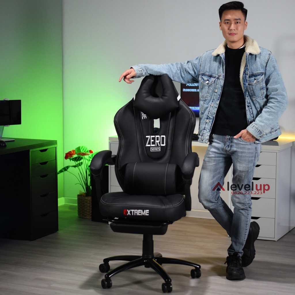 Ghế gaming, chơi game, ghế xoay văn phòng - Extreme Zero Có Kê Chân, Ngả Lưng, Nâng Hạ - Bảo Hành 12 Tháng