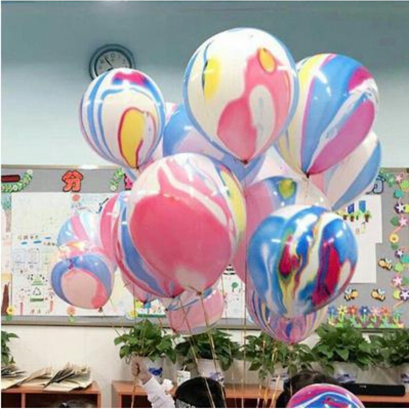 Sỉ Bong bóng trang trí cao cấp vân đá | bóng loang sơn dầu | Bóng Cao Su Tròn Sơn Thủy size 10 inch 100 quả