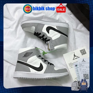 Giày Jordan xám cổ cao , Giày Thể Thao JD xám, xanh,  cao cổ Đen Trắng nam nữ, giày Cổ Cao [ full bill + box ]