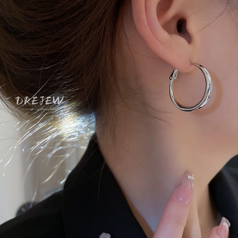 DREJEW Khuyên Tai Kim Loại Phong Cách Hàn Quốc Cá Tính Cho Nữ