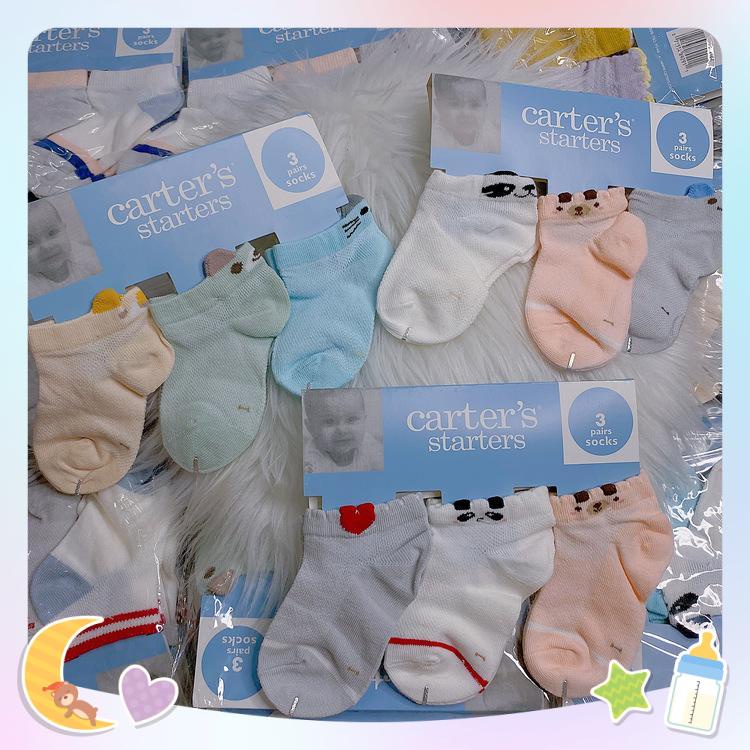 Set 3 đôi tất Carter's cổ thấp cho bé từ 0 đến 24M siêu xinh mẫu ngẫu nhiên