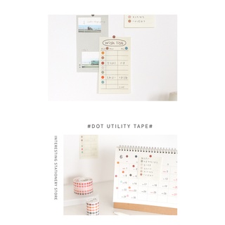 Cuộn nhãn dán chấm bi washi tape trang trí