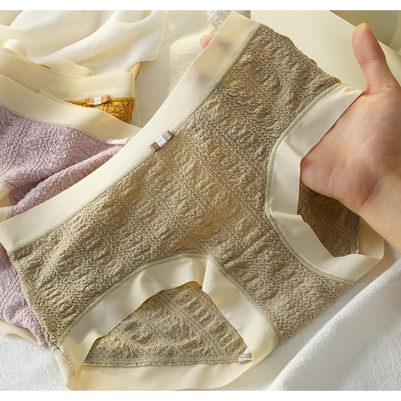 142885Quần Lót Cotton Hai Lớp Co Giãn Siêu Nhẹ Thoáng Khí Thoải Mái Màu Nude Cho Nữ