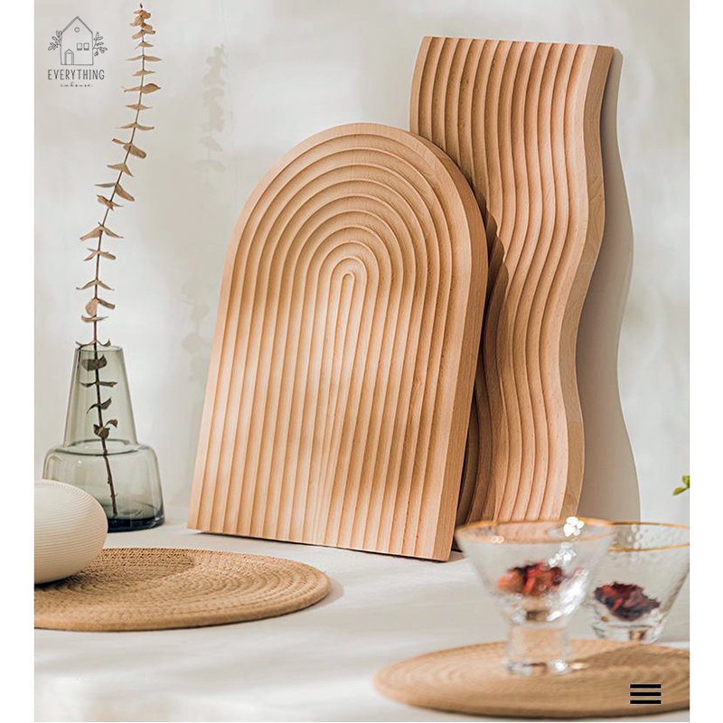 Khay gỗ tre cầu vồng decor trang trí nhà cửa, phụ kiện bàn ăn, đạo cụ chụp ảnh phong cách Hàn Quốc vintage
