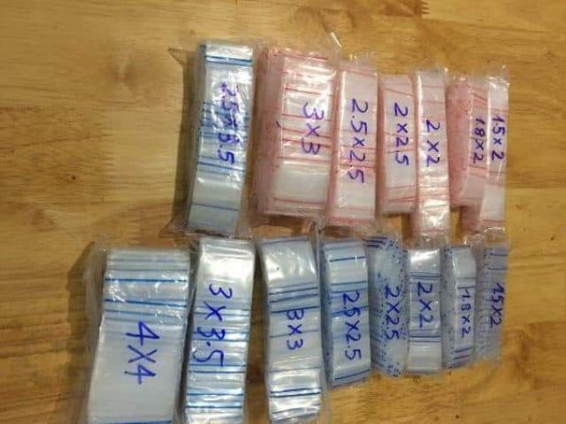 100 cái túi zip nhỏ nhất 1.5x2