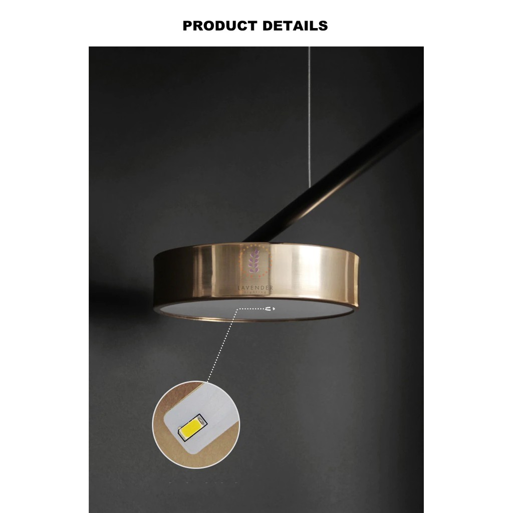 Đèn thả chùm 6 đầu mạ vàng thân đen hiện đại TH276