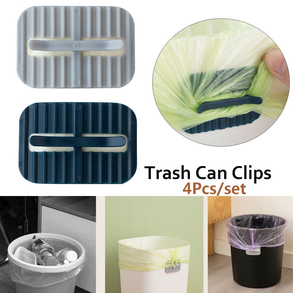 Set 4 Kẹp Nhựa Giữ Túi Rác Tiện Lợi
