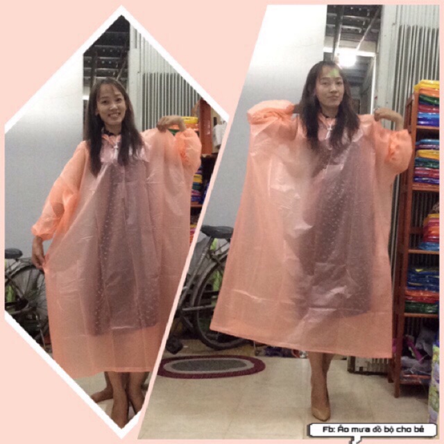 Áo mưa bít trùm nhiều màu sắc vải nhựa PVC dẻo ko thấm nước, cho nam và nữ