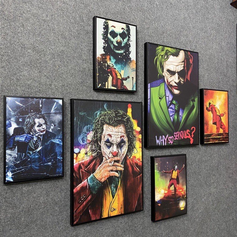 Bộ Tranh Canvas Joker Treo Tường, Có Khung Composite
