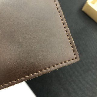 Ví mini da sáp may thủ công (nút bấm) 10.8 x 7.8 cm