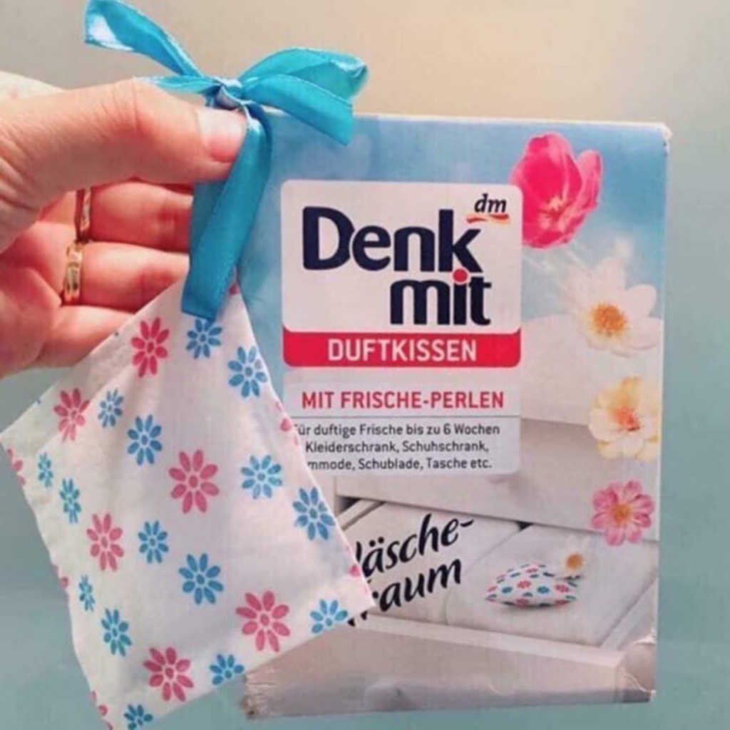 Túi thơm Denkmit treo tủ quần áo, treo phòng, nhà tắm - Hộp 4 túi. Thơm dịu, lưu hương lâu. [Hàng Đức]