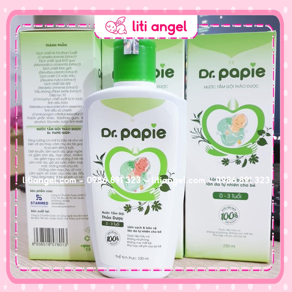 Nước Tắm Thảo Dược Dr Papie Cho Bé Giúp Ngăn Ngừa Và Giảm Các Vấn Đề Về Da