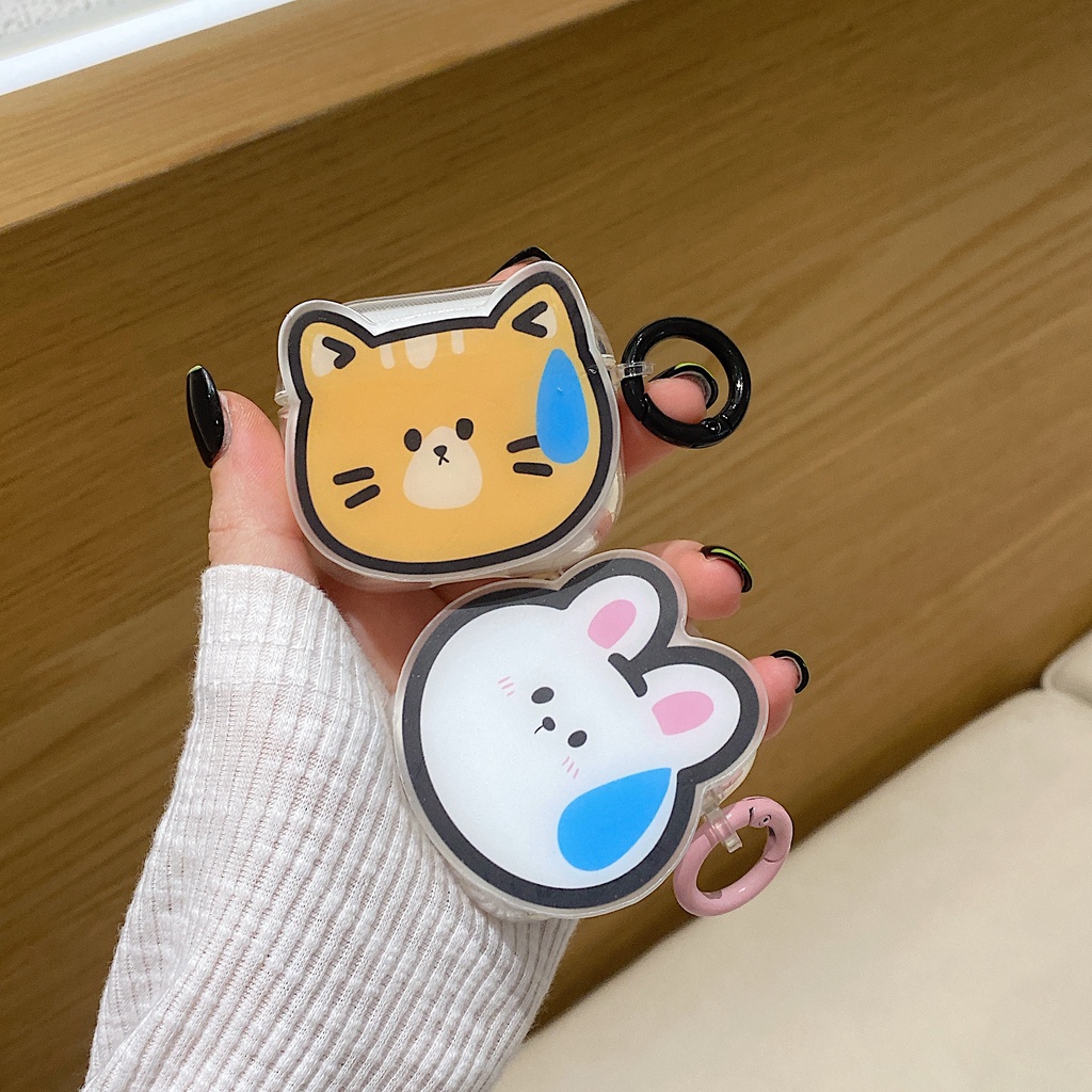 Vỏ Bảo Vệ Hộp Sạc Tai Nghe AirPods 1 2 pro 3 2021 gen3 Bằng Tpu Mềm Trong Suốt Hình Động Vật Dễ Thương Có Móc Treo Tiện Dụng