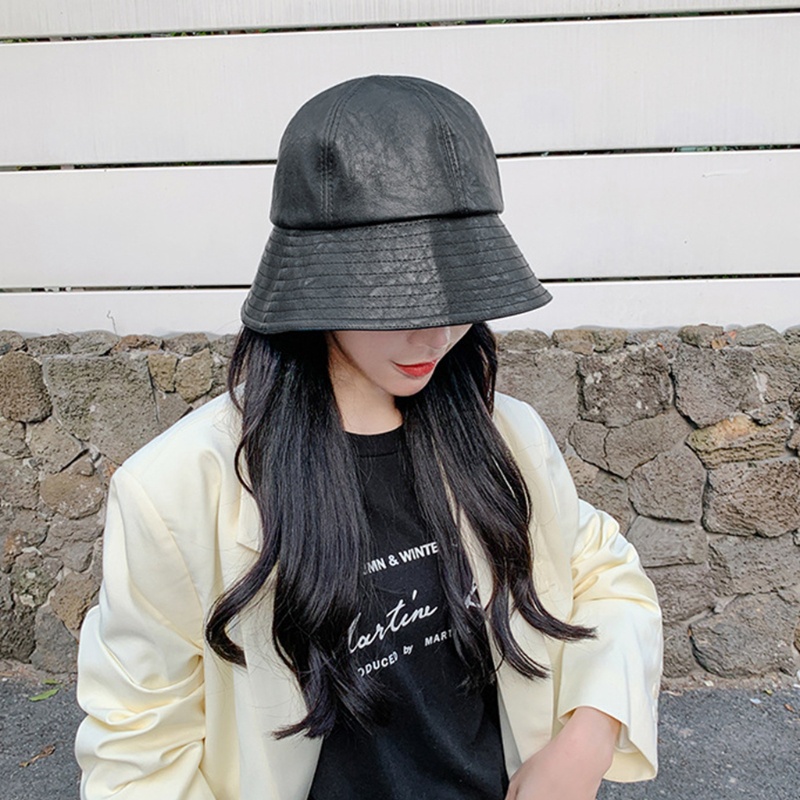 Mũ Tai Bèo Chất Liệu Da Có Khóa Kéo Phong Cách Vintage