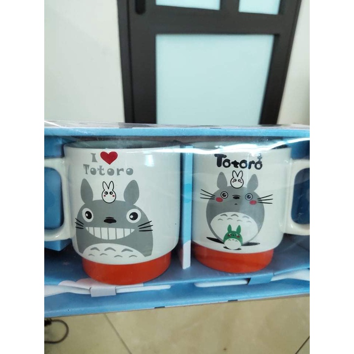 Set 2 chiếc cốc sứ hình totoro kute kèm thìa ( chọn mẫu chat với shop)