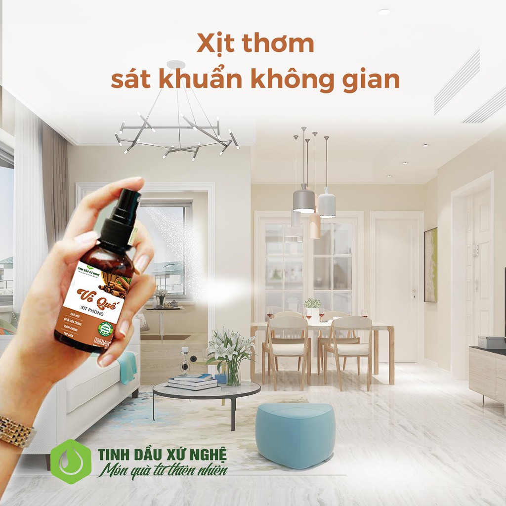 Tinh dầu xịt thơm VỎ QUẾ – Đuổi muỗi, gián và côn trùng 100ml