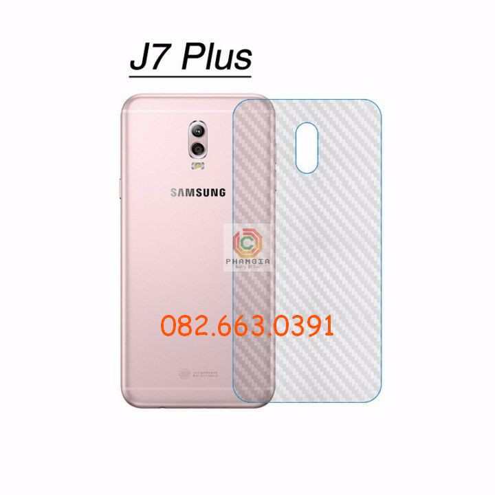 Miếng dán mặt lưng skin carbon Samsung Galaxy J7 2015/ J7 2016/ J7 Prime/ J7 Pro/ J7 Plus/ J7 Max/ J7 Duo