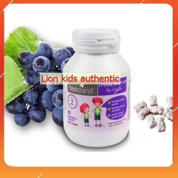 Lysine Bio Island [FREE SHIP_MẪU MỚI] viên tăng chiều cao 60 viên, cho bé trên 6 tuổi