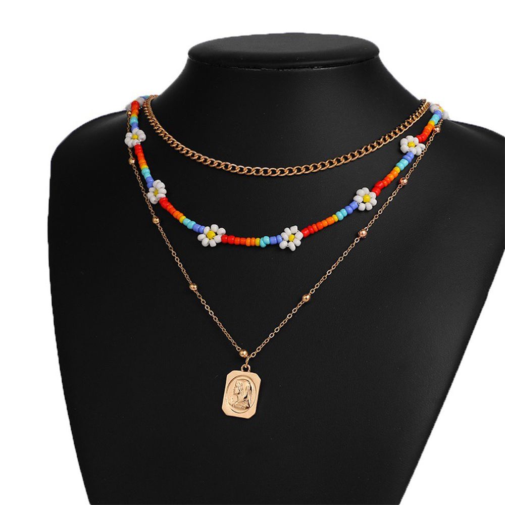 Dây chuyền hai lớp mặt trái tim đính hạt ngọc trai giả thời trang Hàn Quốc cổ điển dành cho nữ