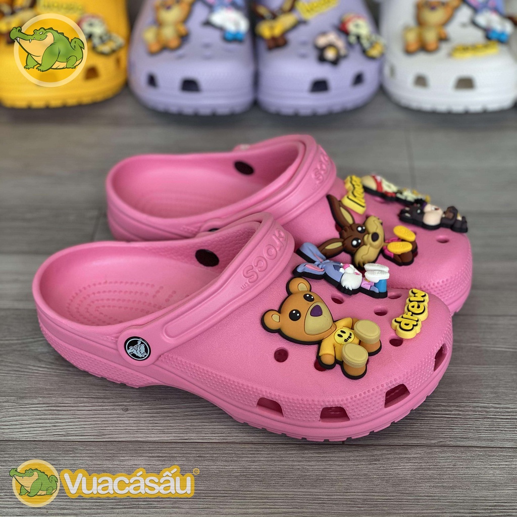 Dép CROCS DREW HOUSE JUSTIN BIEBER + Kèm Bộ STICKER Bản MỚI NHẤT siêu ĐẸP, Siêu ĐÁNG YÊU - Vua Cá Sấu